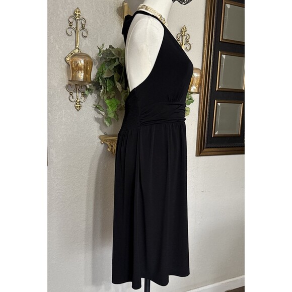 Women’s Halter Dress Black Multicolor Art Floral Mock Elastic Back Size XL - Picture 8 of 14